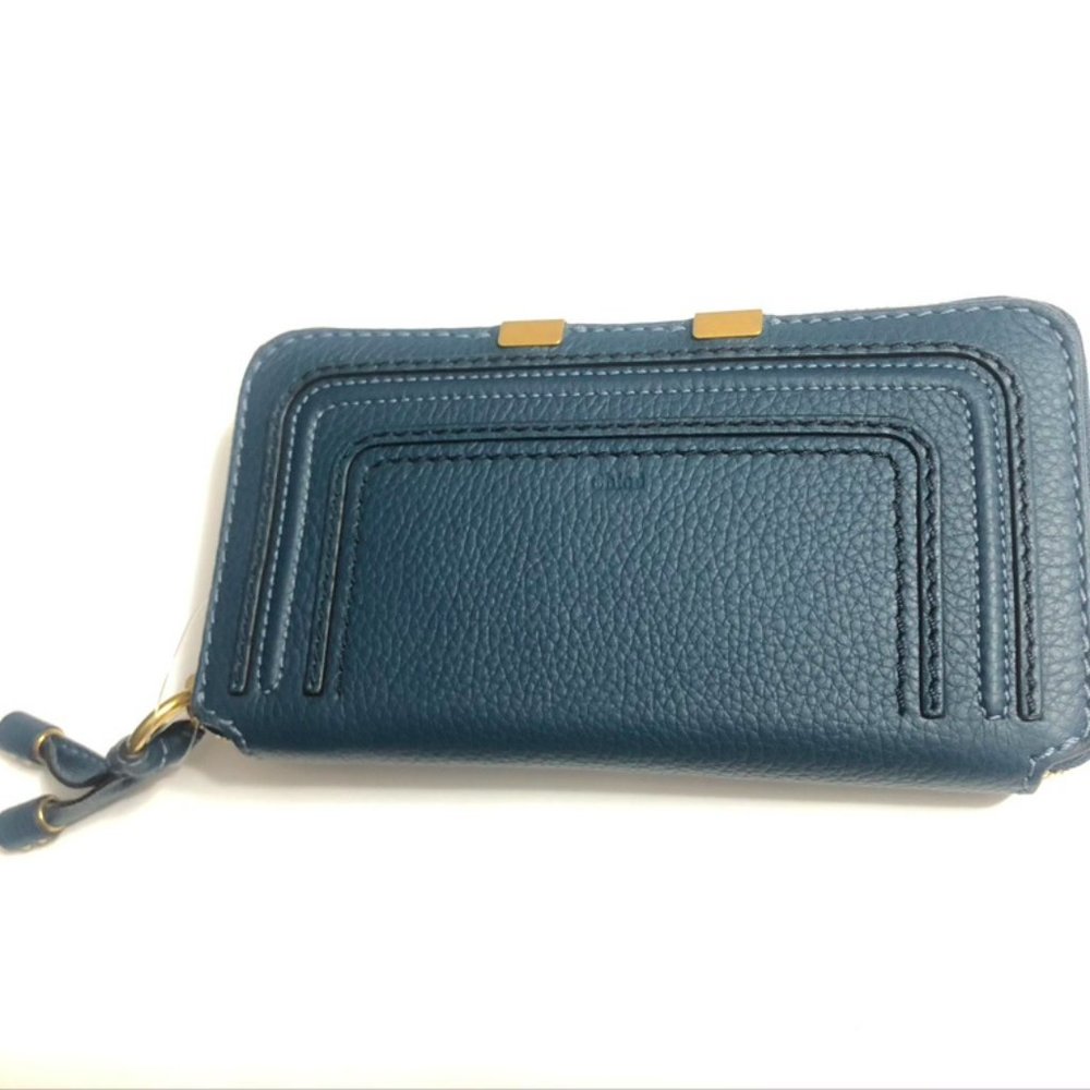 Chloe long portfeuille navy blue wallet